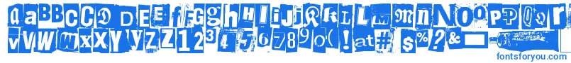 LiimaPaperiSakset2 Font – Blue Fonts on White Background