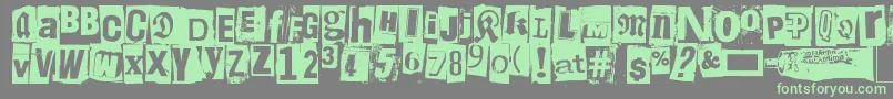 LiimaPaperiSakset2 Font – Green Fonts on Gray Background