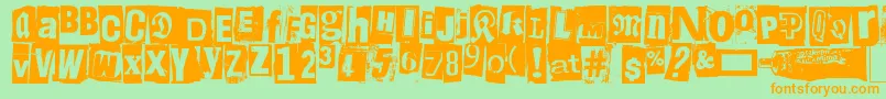 LiimaPaperiSakset2 Font – Orange Fonts on Green Background