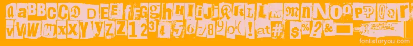 Шрифт LiimaPaperiSakset2 – розовые шрифты на оранжевом фоне