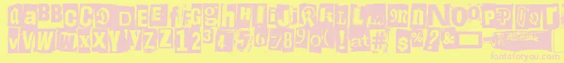 LiimaPaperiSakset2 Font – Pink Fonts on Yellow Background