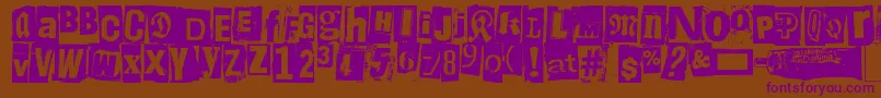 LiimaPaperiSakset2 Font – Purple Fonts on Brown Background