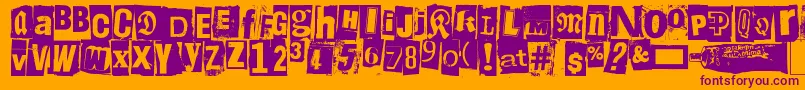 LiimaPaperiSakset2 Font – Purple Fonts on Orange Background