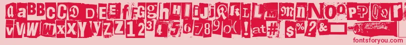 LiimaPaperiSakset2 Font – Red Fonts on Pink Background