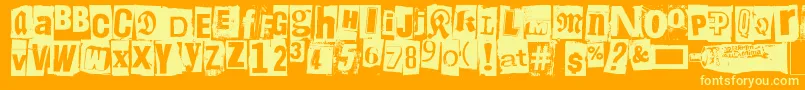 LiimaPaperiSakset2 Font – Yellow Fonts on Orange Background