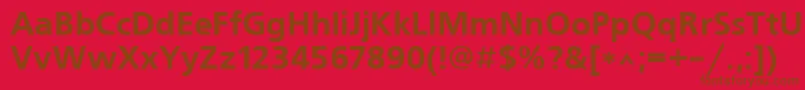 FreesetcttBold-Schriftart – Braune Schriften auf rotem Hintergrund