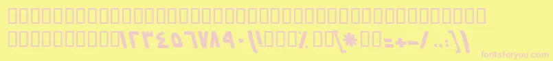 Czcionka BNasimBold – różowe czcionki na żółtym tle
