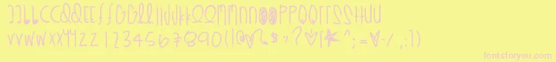 Richchicksauce-Schriftart – Rosa Schriften auf gelbem Hintergrund