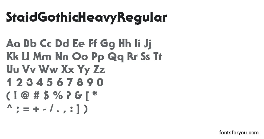 Czcionka StaidGothicHeavyRegular – alfabet, cyfry, specjalne znaki