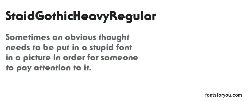 Review of the StaidGothicHeavyRegular Font