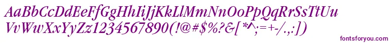 Шрифт GaramonditcteeconItalic – фиолетовые шрифты на белом фоне