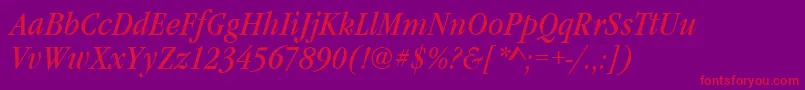 GaramonditcteeconItalic Font – Red Fonts on Purple Background