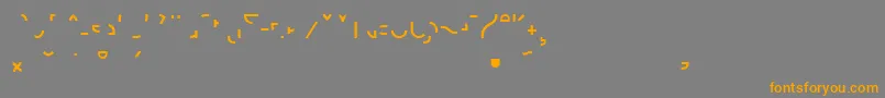 フォントFutuprt – オレンジの文字は灰色の背景にあります。