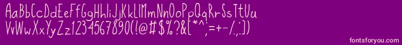 Hisign Font – Pink Fonts on Purple Background