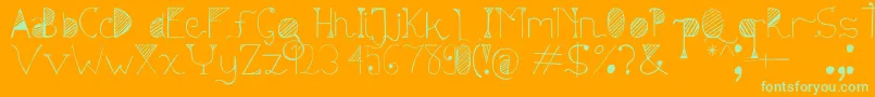 Sunyi Font – Green Fonts on Orange Background