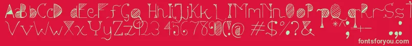フォントSunyi – 赤い背景に緑の文字