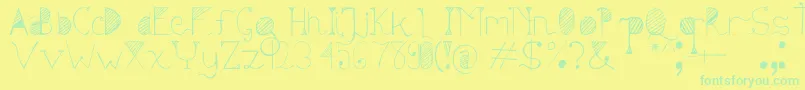 Sunyi Font – Green Fonts on Yellow Background