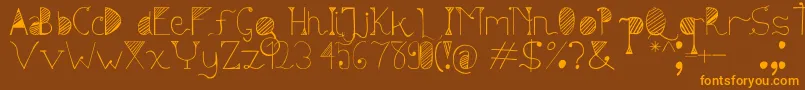 Sunyi Font – Orange Fonts on Brown Background