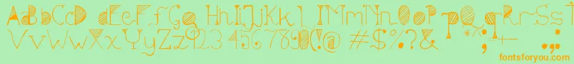 Sunyi Font – Orange Fonts on Green Background