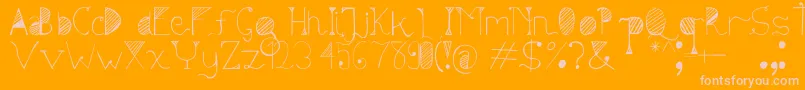 Sunyi Font – Pink Fonts on Orange Background