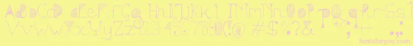 Sunyi-Schriftart – Rosa Schriften auf gelbem Hintergrund