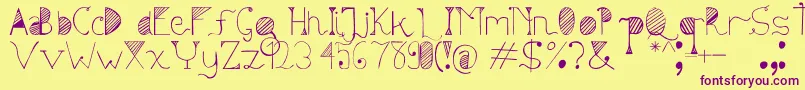 Sunyi Font – Purple Fonts on Yellow Background