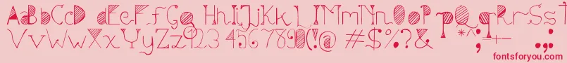 Sunyi-Schriftart – Rote Schriften auf rosa Hintergrund
