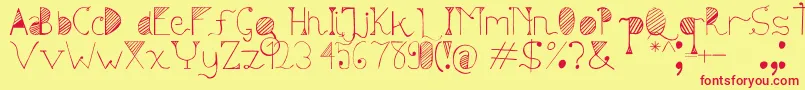 Sunyi Font – Red Fonts on Yellow Background