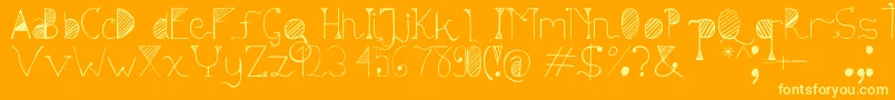 Sunyi Font – Yellow Fonts on Orange Background