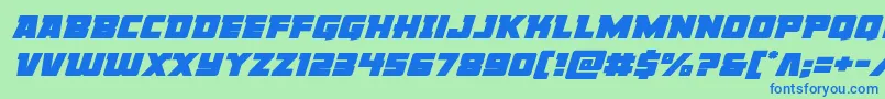 Libertylegionexpandital Font – Blue Fonts on Green Background
