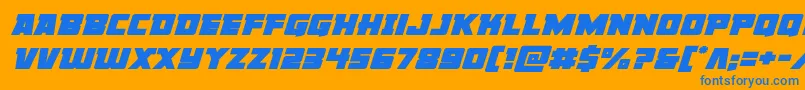 Libertylegionexpandital Font – Blue Fonts on Orange Background