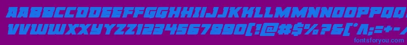 Libertylegionexpandital Font – Blue Fonts on Purple Background
