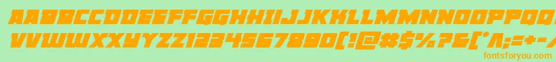 Libertylegionexpandital Font – Orange Fonts on Green Background