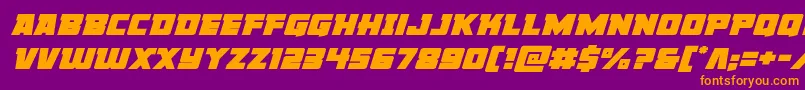 Libertylegionexpandital Font – Orange Fonts on Purple Background