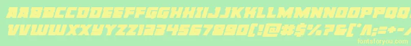 Libertylegionexpandital Font – Yellow Fonts on Green Background