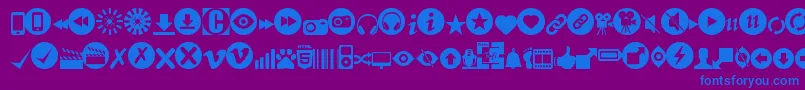 フォントStmediaWebfont – 紫色の背景に青い文字