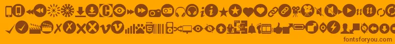 Шрифт StmediaWebfont – коричневые шрифты на оранжевом фоне