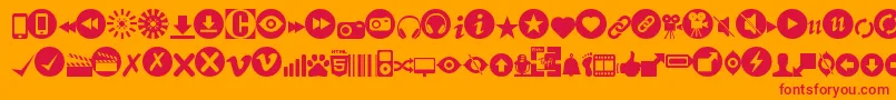 フォントStmediaWebfont – オレンジの背景に赤い文字