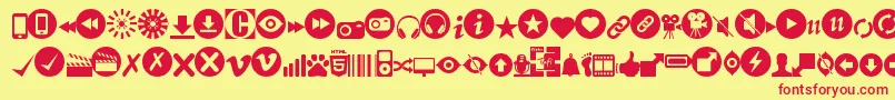 Шрифт StmediaWebfont – красные шрифты на жёлтом фоне