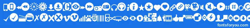 Fonte StmediaWebfont – fontes brancas em um fundo azul
