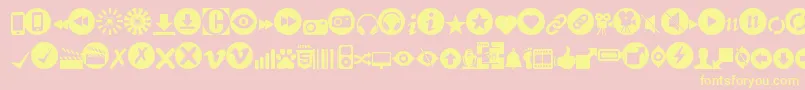 フォントStmediaWebfont – 黄色のフォント、ピンクの背景