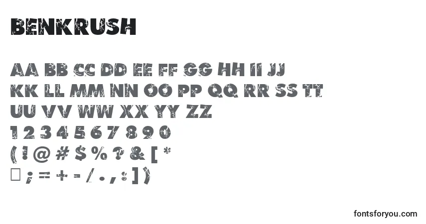 Schriftart BenKrush – Alphabet, Zahlen, spezielle Symbole