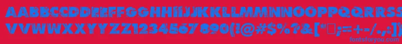 BenKrush Font – Blue Fonts on Red Background