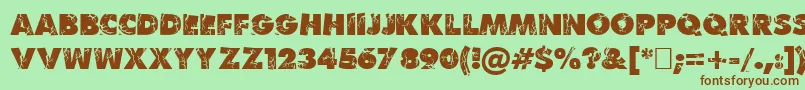 BenKrush-fontti – ruskeat fontit vihreällä taustalla