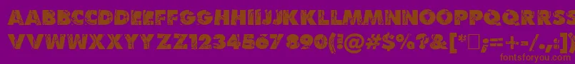フォントBenKrush – 紫色の背景に茶色のフォント