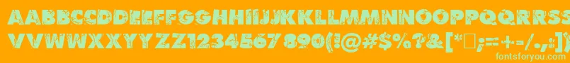 BenKrush-fontti – vihreät fontit oranssilla taustalla