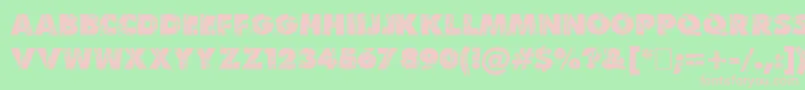 BenKrush-fontti – vaaleanpunaiset fontit vihreällä taustalla