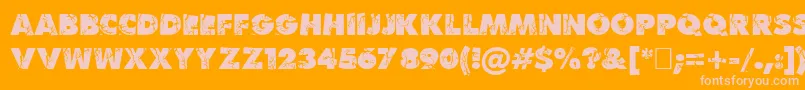 BenKrush-Schriftart – Rosa Schriften auf orangefarbenem Hintergrund