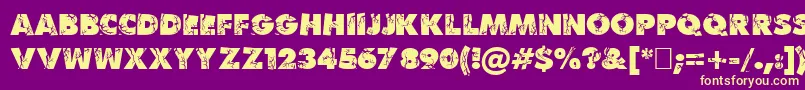 BenKrush Font – Yellow Fonts on Purple Background