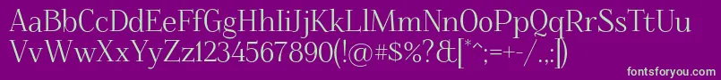 Foglihten068 Font – Green Fonts on Purple Background